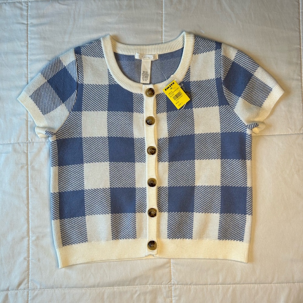 FULL TILT | Plaid Gingham BF Sweater | Size: L